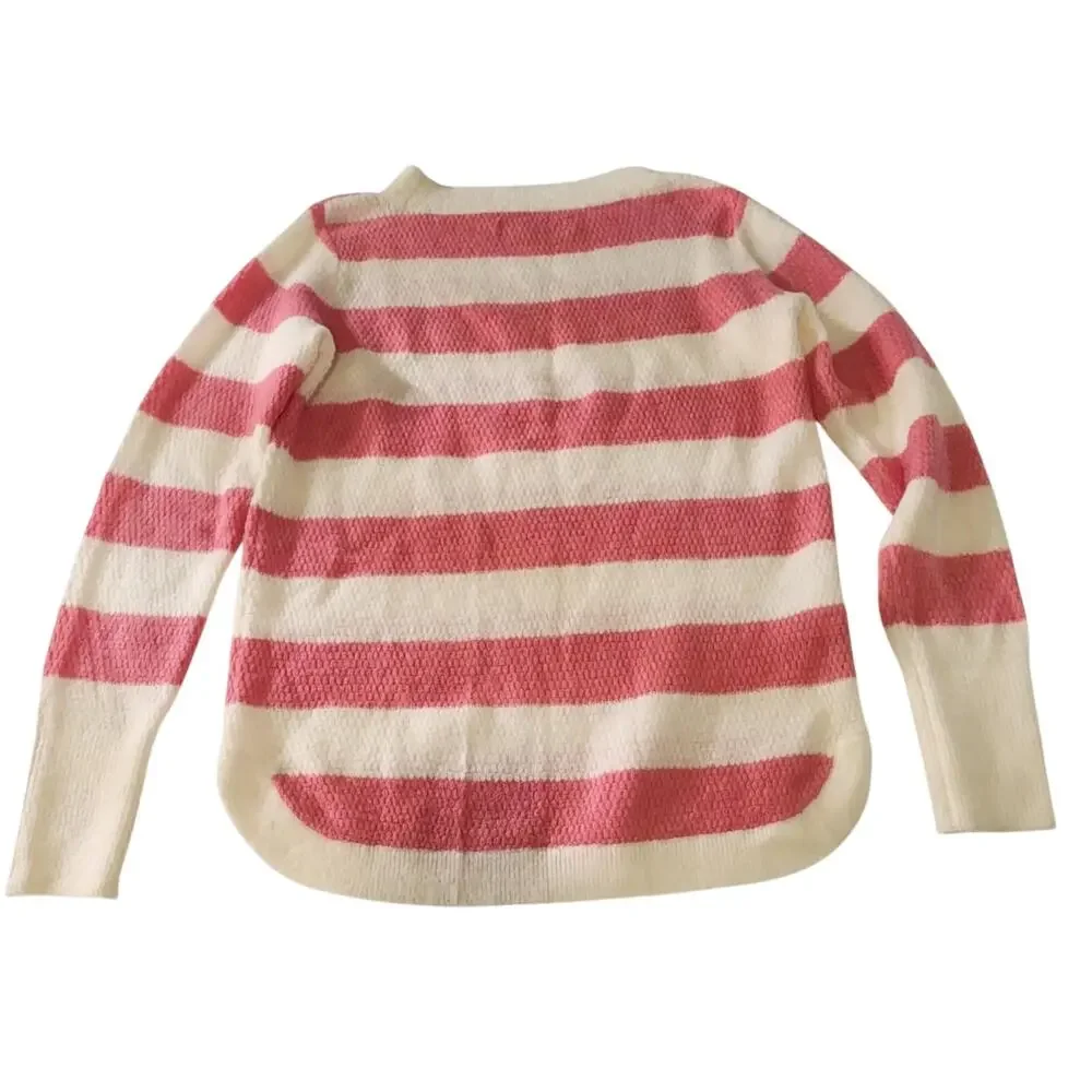Loft Pink & White Striped Sweater, Small, Valentine's Day